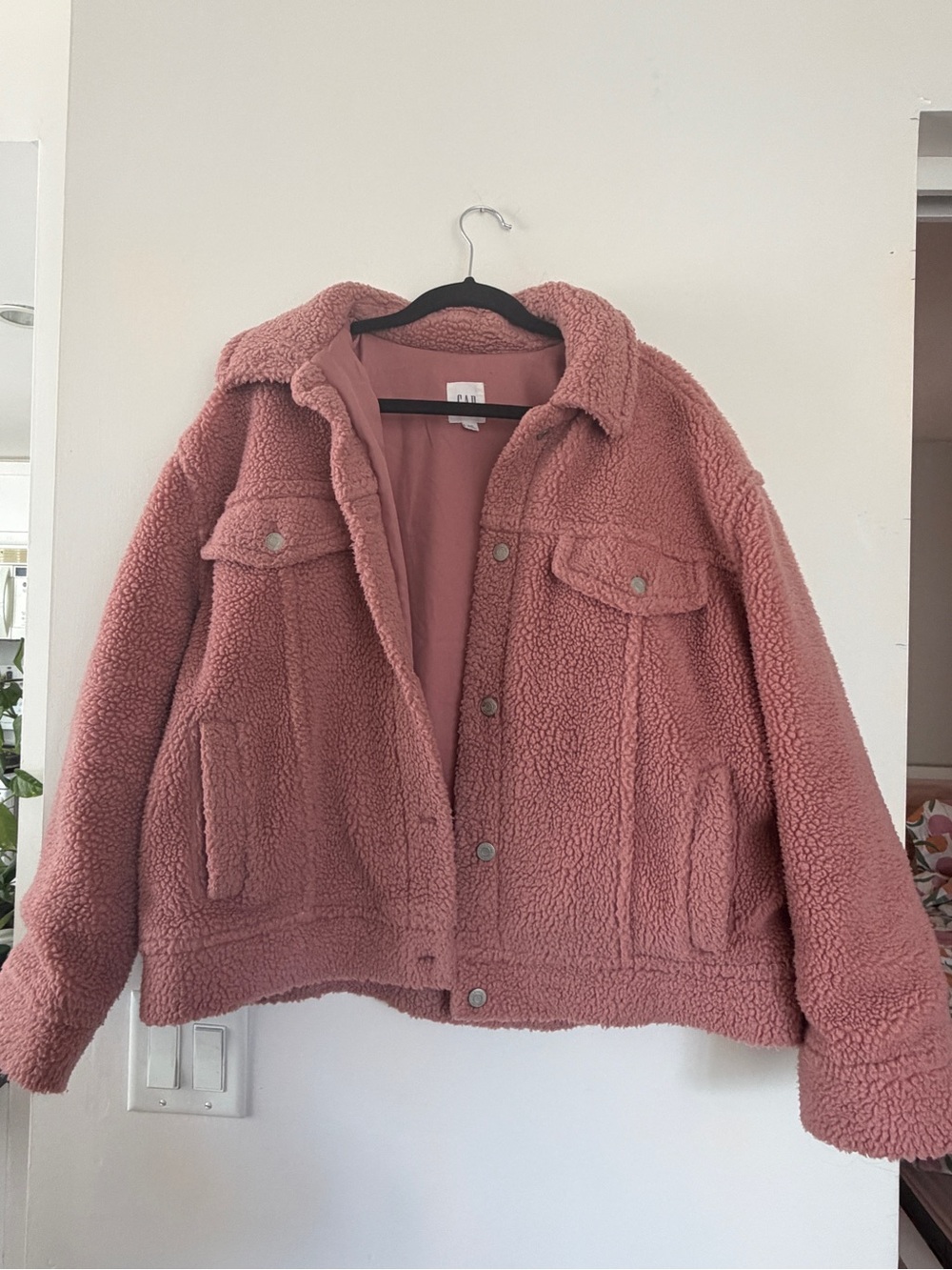 GAP Pink Sherpa Bomber Jacket